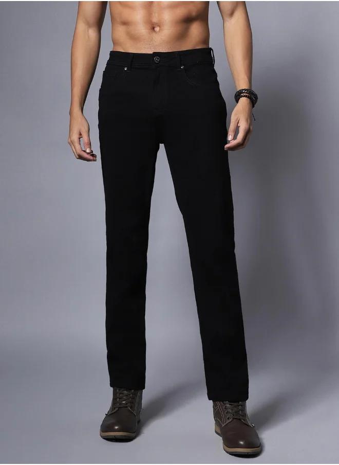 HIGH STAR Men Black Solid Relaxed Fit Jeans