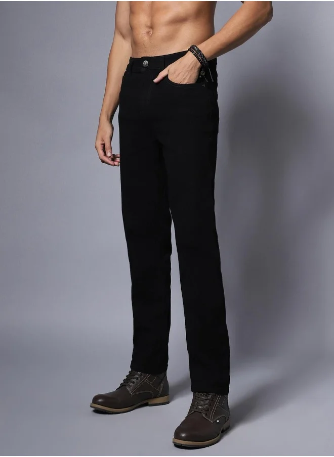 HIGH STAR Men Black Solid Relaxed Fit Jeans