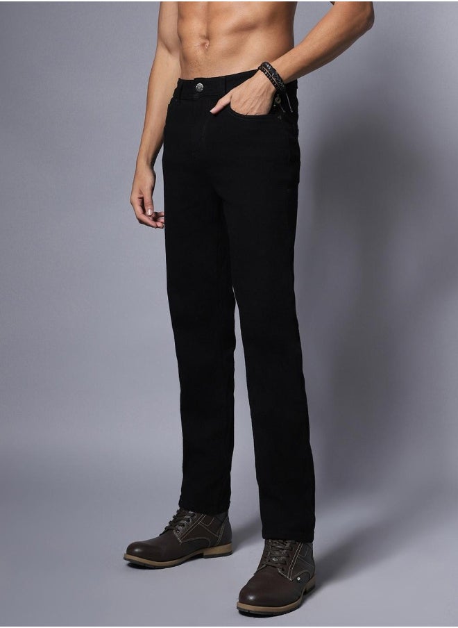 HIGH STAR Men Black Solid Relaxed Fit Jeans  - Image 4