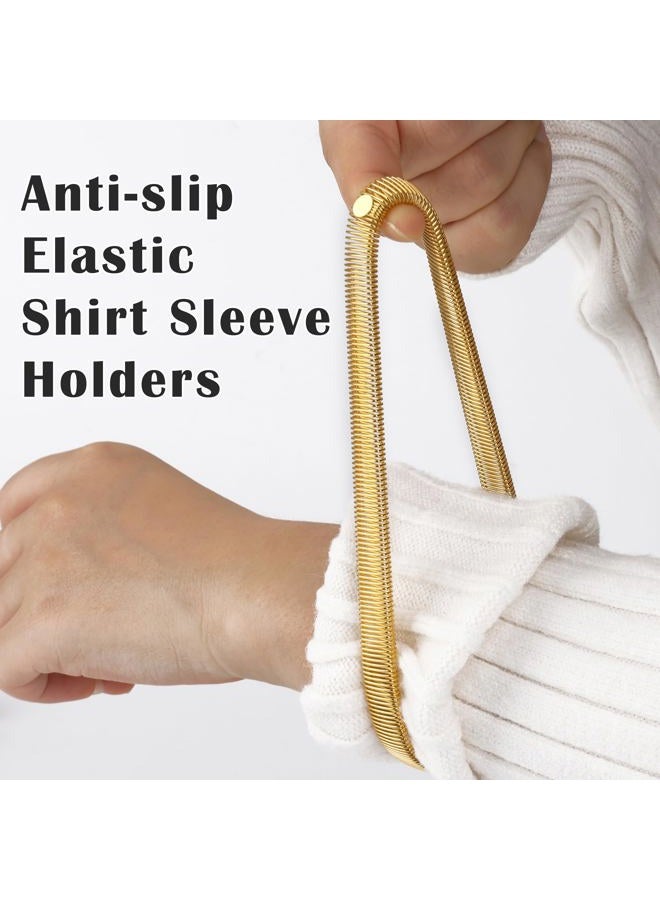 Coolrunner 6 Pcs Anti-slip Elastic Shirt Sleeve Holders Metal Armbands for Band Stretch Garters - Image 2