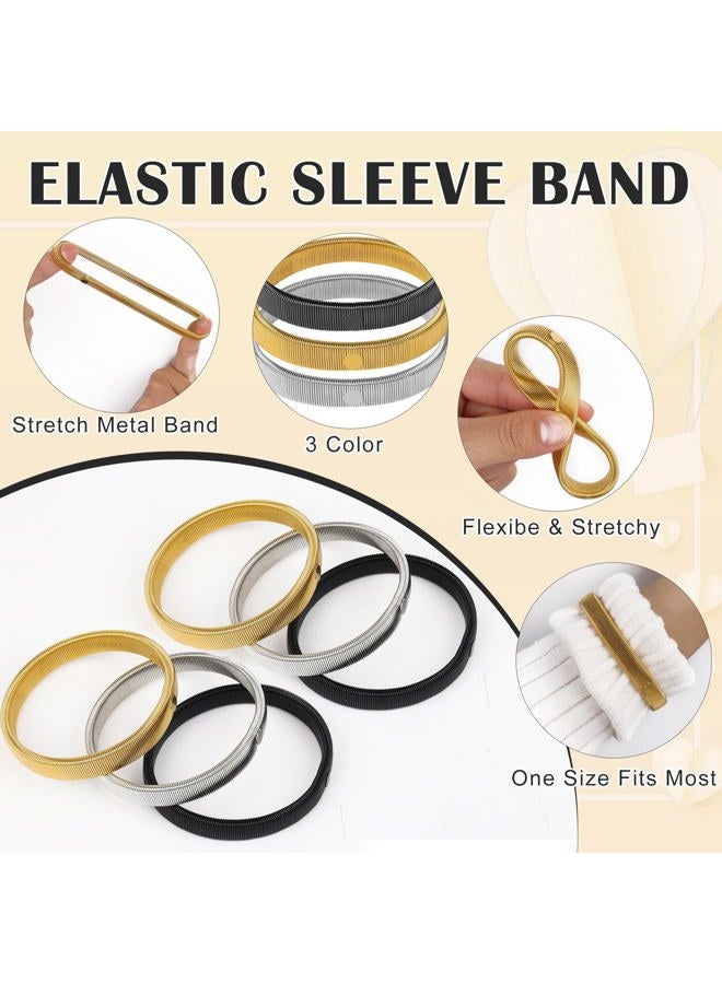 Coolrunner 6 Pcs Anti-slip Elastic Shirt Sleeve Holders Metal Armbands for Band Stretch Garters - Image 4
