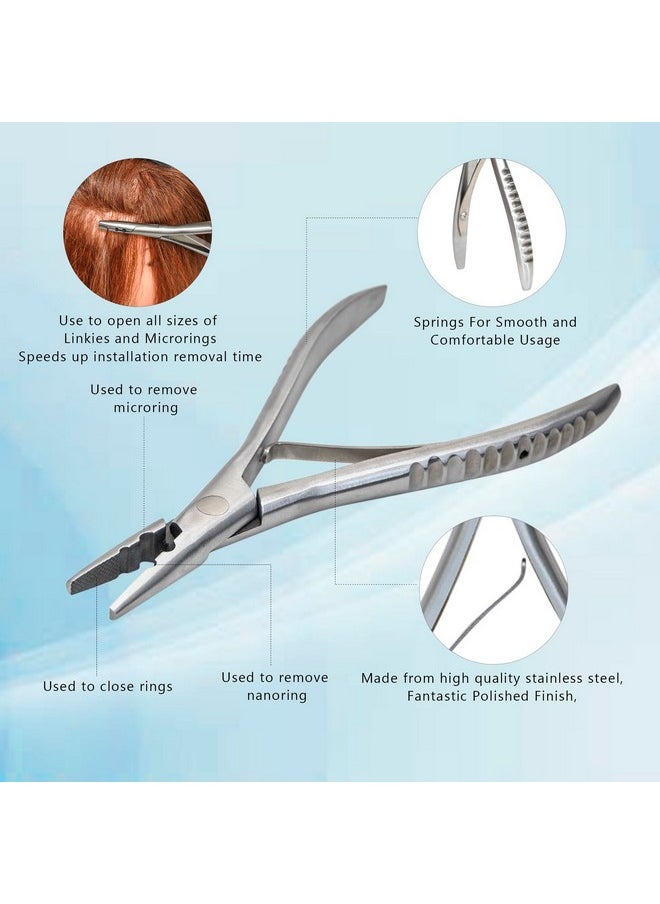 coloryoung - Hair Extensions Pliers 2-Hole Hair Pliers Hair Extension Tool Kit For Micro Ring Hair Extensions Opener And Removal - Image 1