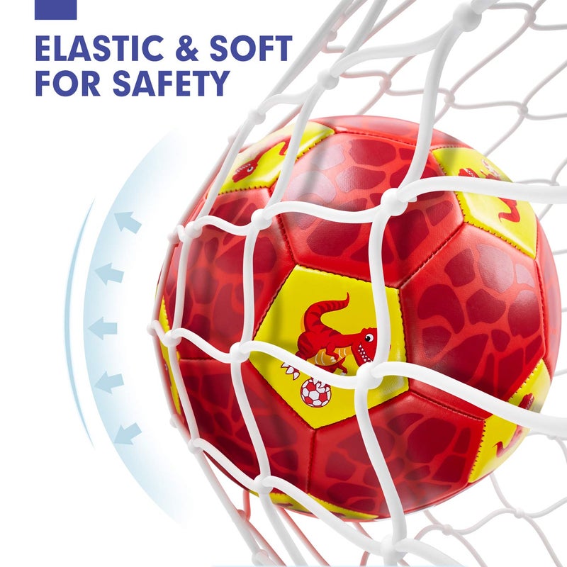 hahaland كرة قدم حجم 3 للأطفال مع مضخة وحقيبة شبكية - مجموعة كرات الديناصورات - ألعاب خارجية/في الفناء/ألعاب خارجية للأطفال من عمر 3-4-5-8 سنوات - هدايا ألعاب كرة القدم للأطفال بعمر 3 سنوات - Image 4