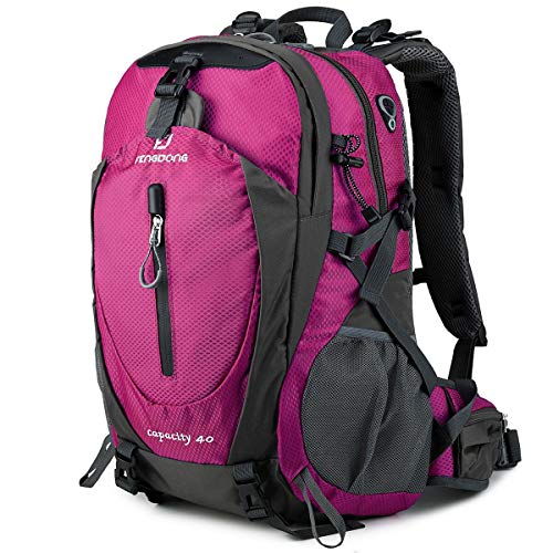 FENGDONG 40L Waterproof Lightweight Outdoor Daypack Hiking,Camping,Travel Backpack for Women Men Pink - Image 1