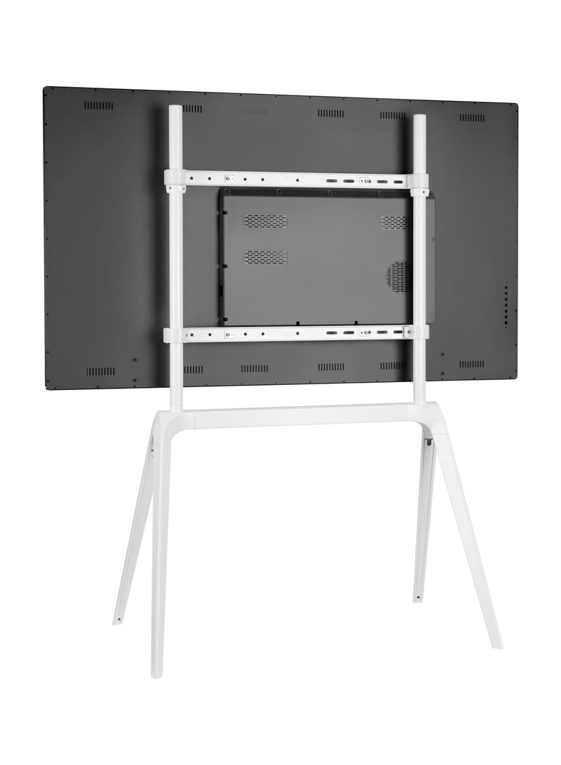 سكيل تك حامل تلفزيون أرضي SH 1446FS من الفولاذ للاستوديو للشاشات من 65 إلى 86 بوصة، VESA 600x400، أقصى حمولة 60 كجم - حامل تلفزيون قابل للتعديل ومتين باللون الأبيض - Image 5