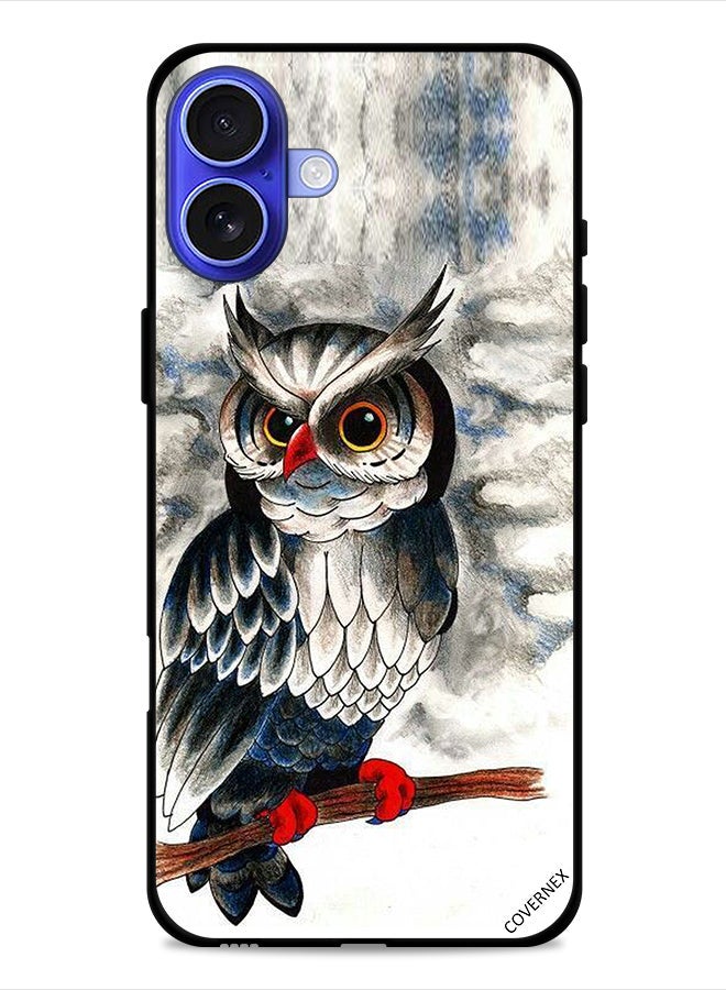 Covernex Apple iPhone 16 Protective Case Cover Owl Drawing Art - Image 1