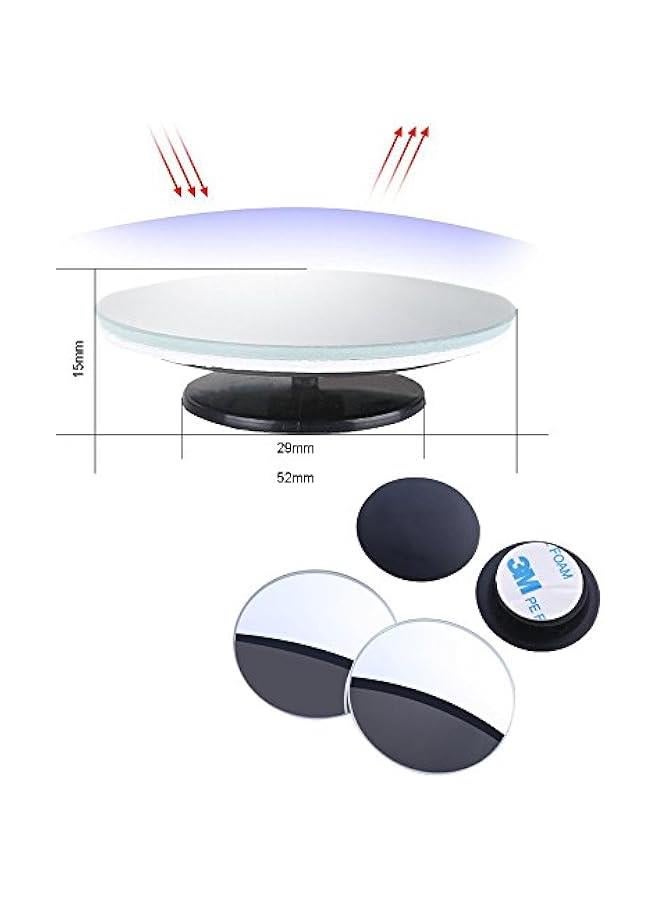 Generic Blind Spot Mirrors, Round Frameless 360° Rotate Sway Adjustable HD Glass Convex Mirror Maximize RearView Universal for Car SUV Trucks Traffic Safety - Pack 2  - Image 2