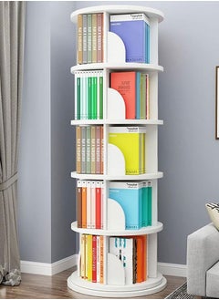 5 Tier Rotating Bookshelf, 360° Rotating Stackable Shelves Floor-Standing Storage Display Rack Used in Bedrooms Living Rooms Study Office