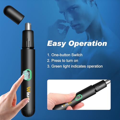 Winsea Precision Nose Hair Trimmer – 360° Safe & Efficient Electric Trimming, USB Rechargeable, Waterproof, for Nose, Ear, Eyebrows, and Beard Grooming - Image 3