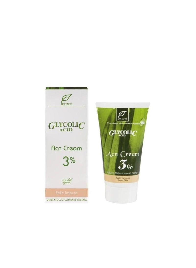DR.TAFFI - Dr Taffi Glycolic Acid Acn Cream 3% to treat acne, reduce skin impurities and purify face skin 50 ml - Image 1