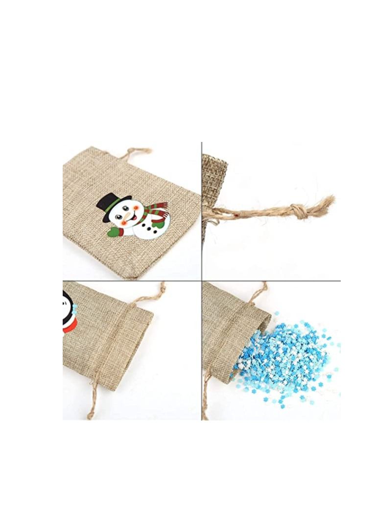 حقائب هدايا برباط قابلة لإعادة الاستخدام من الخيش مناسبة لمستلزمات الحفلات وأكياس الحلوى الخاصة بالهدايا - Image 4