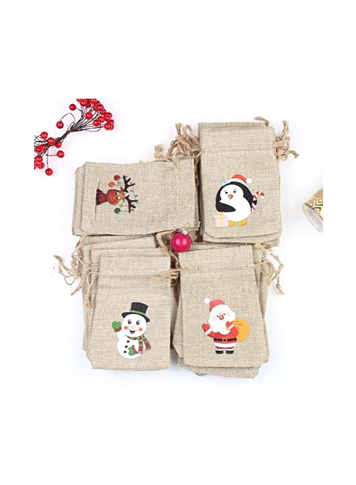 حقائب هدايا برباط قابلة لإعادة الاستخدام من الخيش مناسبة لمستلزمات الحفلات وأكياس الحلوى الخاصة بالهدايا - Image 3