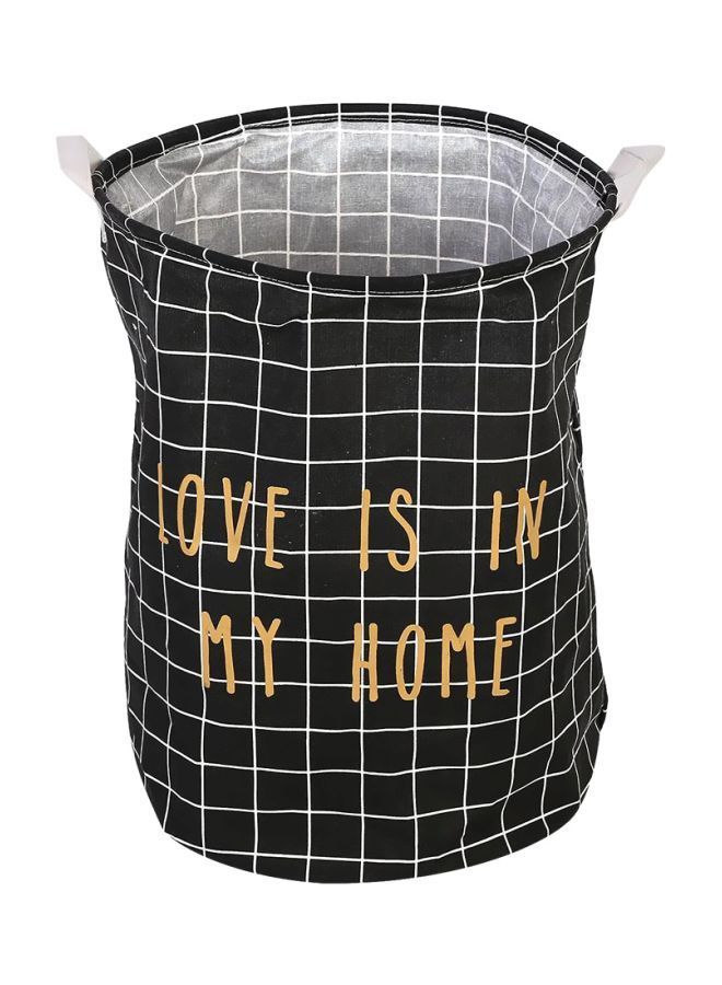 NIBEMINENT Foldable Laundry Storage Basket Black/White 40x50centimeter  - Image 1