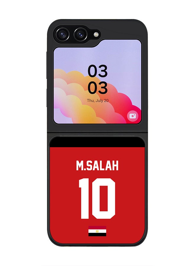 Stylizedd Rugged Black edge case for Samsung Galaxy Z Flip5, Slim fit Soft Case Flexible Rubber Edges Anti Drop TPU Gel Thin Cover -  Football Team - Egypt, Player Name - M.Salah - Image 1