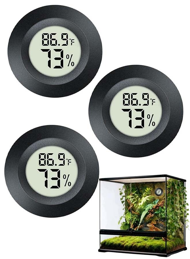 3Pack Hygrometer Thermometer Digital Humidity Meter Indoor/Outdoor Humidity Monitor Reptile Thermo-Hygrometer for Greenhouse Humidors Terrarium Jars, Fahrenheit (℉) /Celsius(℃) - Image 1