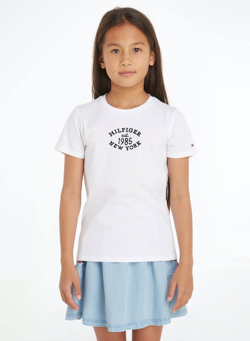 TOMMY HILFIGER Monotype Flock Logo Slim T-Shirt  - Image 1