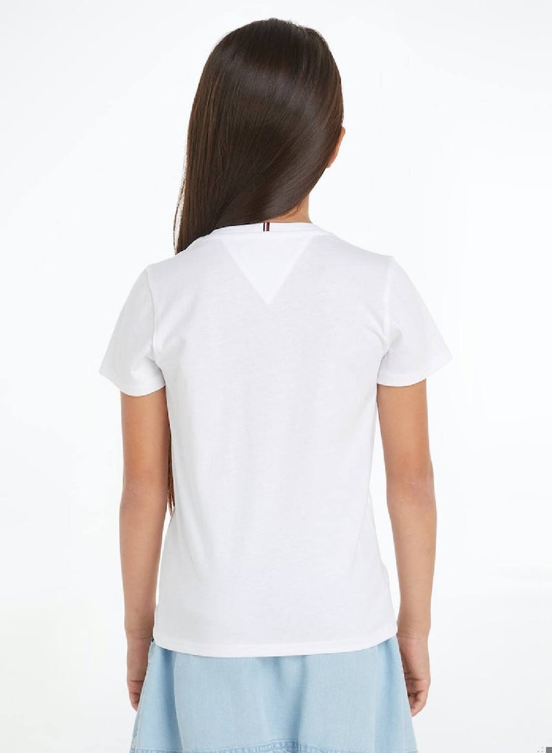 TOMMY HILFIGER Monotype Flock Logo Slim T-Shirt  - Image 3