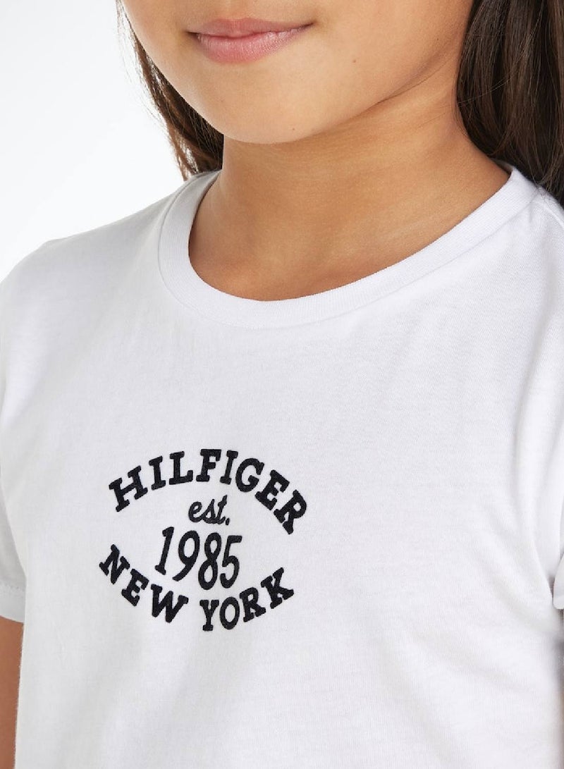 TOMMY HILFIGER Monotype Flock Logo Slim T-Shirt  - Image 4