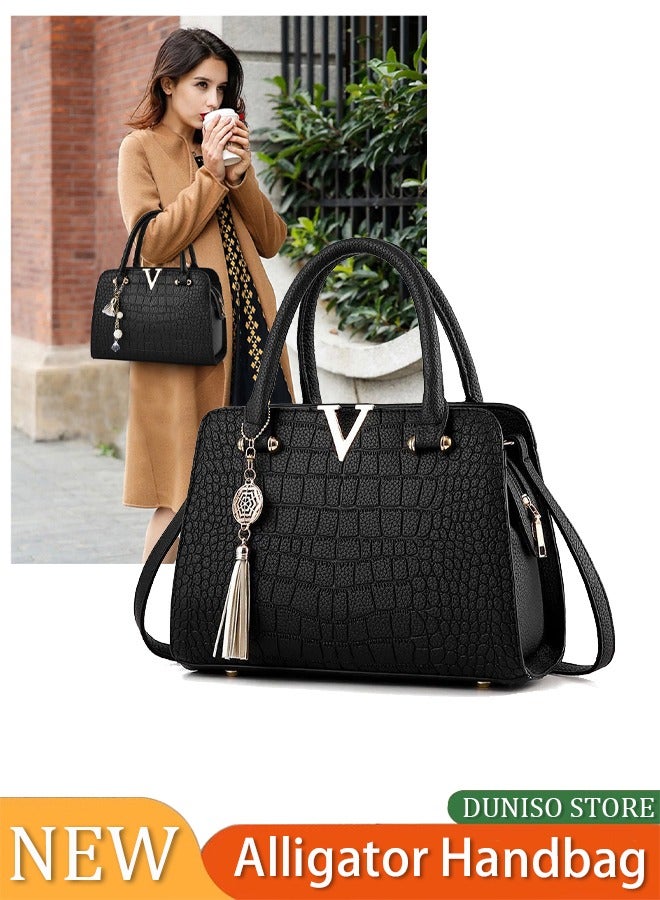 Alligator Handbag Designer Crossbody Shoulder Bags Nice Large Capacity Tassel Crocodile Pattern Women Tote Bag - Image 1