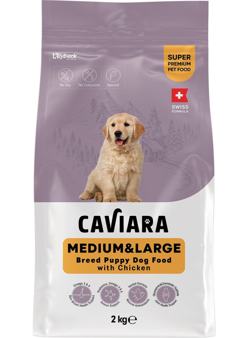 Caviara Medium & Large Breed Puppy Dog Food with  Chicken 2 Kg