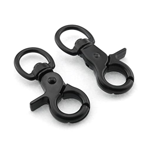 DGHAOP 2pcs Snap Hook Zinc Alloy 60mm Black Key Chain Door Lock Pets Cage Hook Belt Clip for Any Suitable Cage, Dog Traction Rope - Image 1