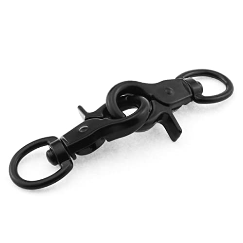 DGHAOP 2pcs Snap Hook Zinc Alloy 60mm Black Key Chain Door Lock Pets Cage Hook Belt Clip for Any Suitable Cage, Dog Traction Rope - Image 3