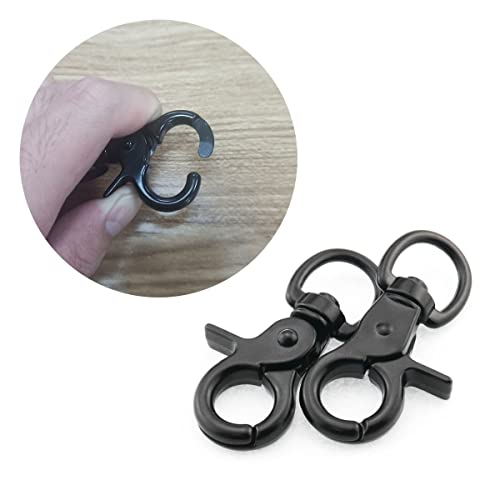 DGHAOP 2pcs Snap Hook Zinc Alloy 60mm Black Key Chain Door Lock Pets Cage Hook Belt Clip for Any Suitable Cage, Dog Traction Rope - Image 5