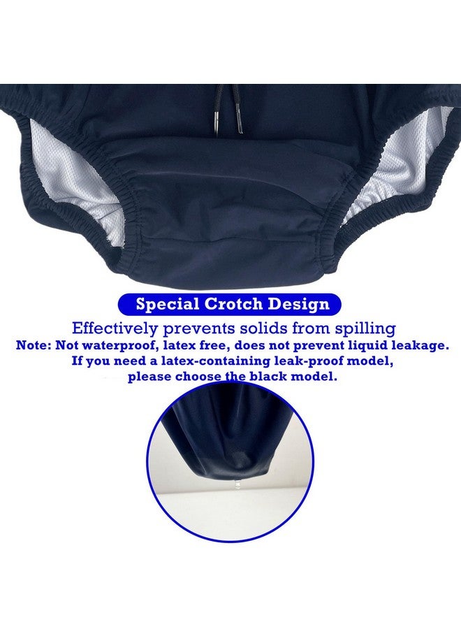 AQX Reusable Adult Swim Diapers Special Needs, Washable Cloth Diapers Leakproof, Swimmers Nappy Trunks Pull Ups For Incontinence Protection Unisex (S, Blue)  - Image 3