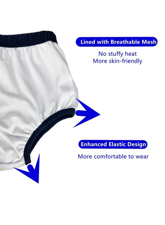 AQX Reusable Adult Swim Diapers Special Needs, Washable Cloth Diapers Leakproof, Swimmers Nappy Trunks Pull Ups For Incontinence Protection Unisex (S, Blue)  - Image 5