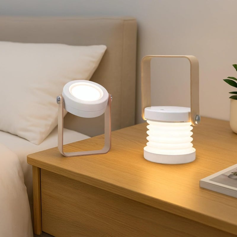 White Led Lantern, 3-In-1 Desk Lamp, Foldable Portable Night Light, 1200 Mah Battery, Eye-Caring, 0.49 Lbs, Touch Dimmable For Camping & Emergency - Image 3
