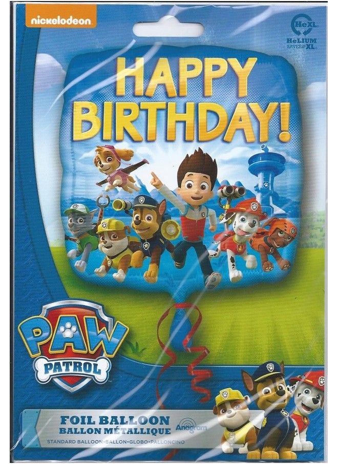 Anagram International - Hx Paw Patrol Happy Birthday Packaged Party Balloons Multicolor - Image 1