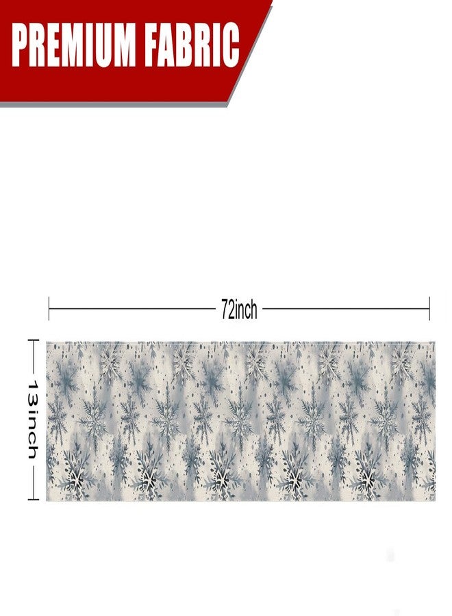 GAGEC Winter Table Runner Snowflake Christmas Long Runners 13 x 72 Inch Watercolor Holiday Farmhouse Home Kitchen Table Decorations - Image 2