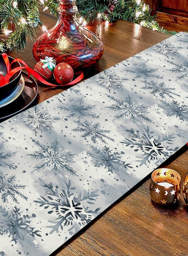 GAGEC Winter Table Runner Snowflake Christmas Long Runners 13 x 72 Inch Watercolor Holiday Farmhouse Home Kitchen Table Decorations - Image 4