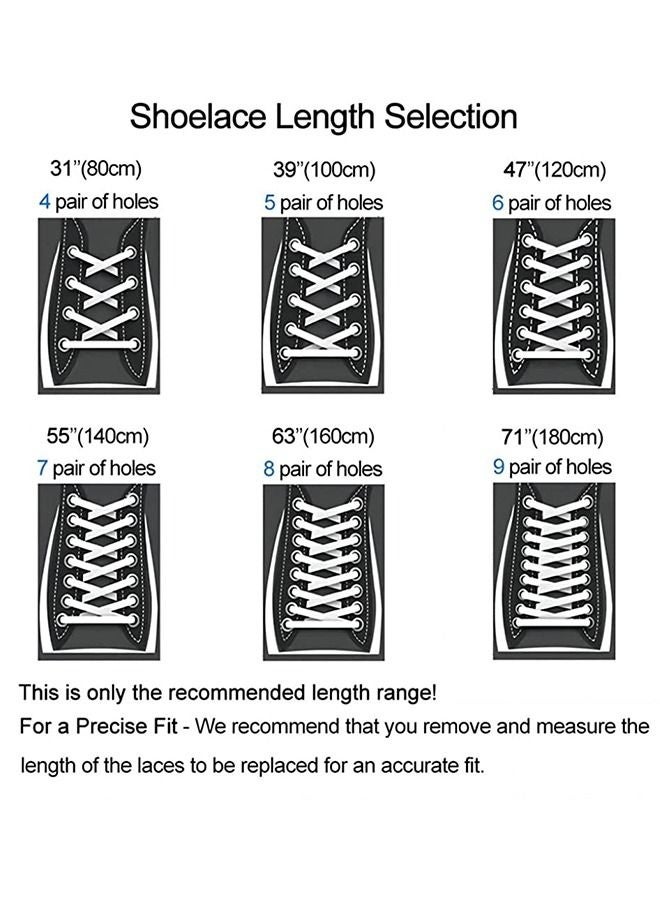 BAEKO 6 Pair Black white Shoelaces, Flat Shoe laces, Wide Shoelaces for Athletic Running Sneakers Shoes Boot Strings - Image 5