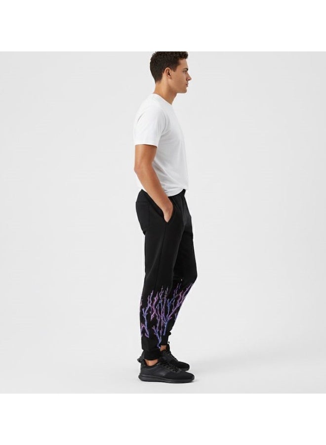 LOUD UNIVERSE Men’s Black “NYC” Printed Joggers – Casual Sweatpants With Drawstring And Pockets - Image 2