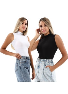 Mesery Bundle Of (2) Cottovega Plain High Neck Sleeveless Undershirt - Color May Vary