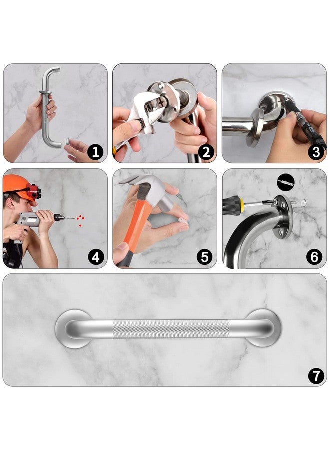 Gotega 2 Pack 18 Inch Grab Bars for Bathtubs and Showers, Anti Slip Shower Grab Bars Stainless Steel Shower Handle Handicap Elderly Senior Assist Bathroom Saft Handle  - Image 4