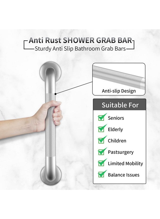 Gotega 2 Pack 18 Inch Grab Bars for Bathtubs and Showers, Anti Slip Shower Grab Bars Stainless Steel Shower Handle Handicap Elderly Senior Assist Bathroom Saft Handle  - Image 1