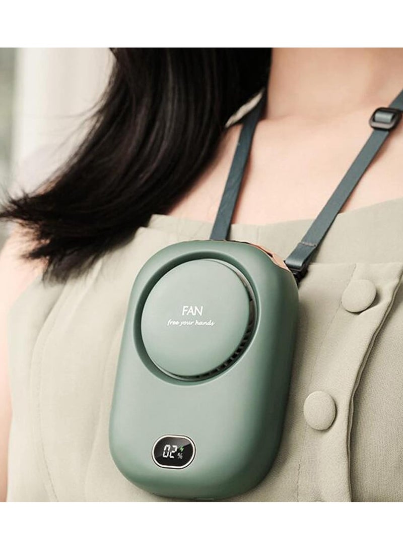 general Portable Neck Fan, USB Rechargeable Fan Hands-Free Personal Fan with Adjustable Lanyard Design Compact Travel Fan 3 Wind Speed Settings - Image 1