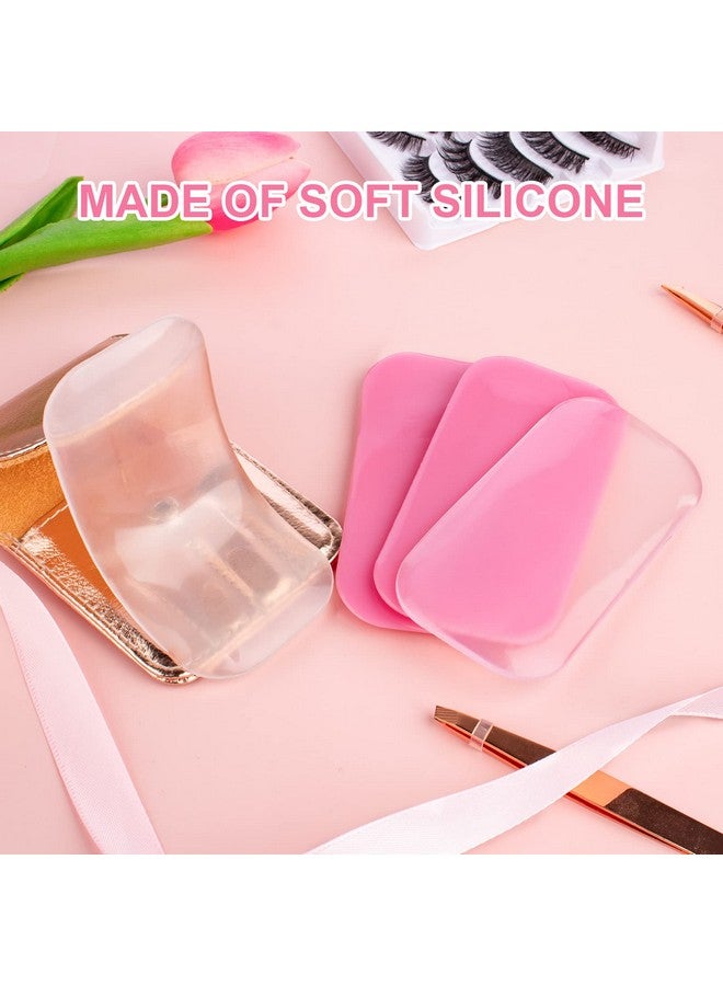 Rolybag 4 Pieces Silicone Lash Pad Rectangle Silicone Eyelash Extension Pad Loose False Lashes Holder Lash Grafting Gasket Pallet Reusable Silicone Pad Eyelash for Women and Lash Extension Supplies Tools - Image 3