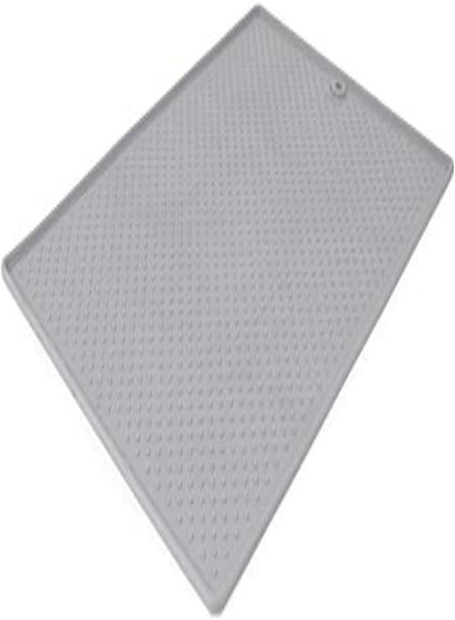 Dexas Pets Grippmat Flexible Non-Slip Pet Placemat/Spill Catcher for Dog Bowls and Cat Bowls, 13 by 19 Inches, Light Gray