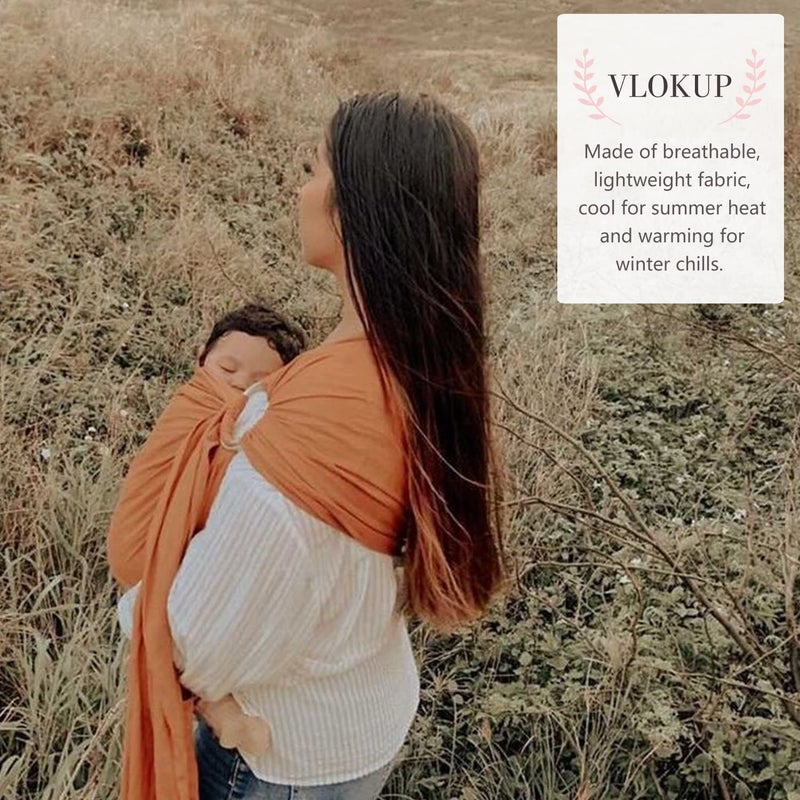 Vlokup Baby Ring Sling Carrier, Soft Baby Wrap for Newborn to Toddler, Lightweight Breathable Adjustable, Brown - Image 3