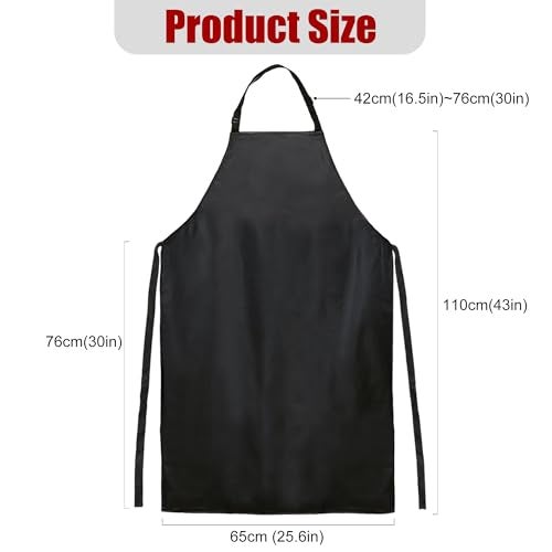 kilofly 1pc Vinyl Extra Long 43" Adjustable Waist Neck Ties Waterproof Apron - Image 2