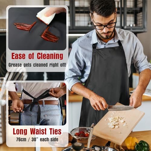 kilofly 1pc Vinyl Extra Long 43" Adjustable Waist Neck Ties Waterproof Apron - Image 4