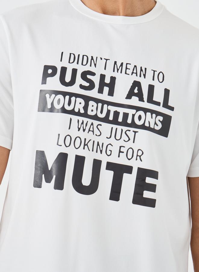 Take Two Slogan Print Round Neck Regular Fit T-Shirt