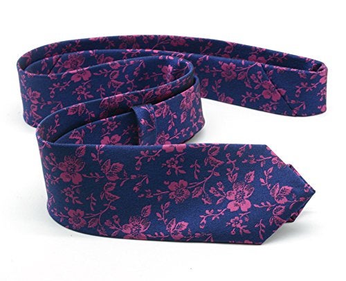 Ctskyte Men Handmade Silk Tie Fashion Blue Rose Small Floral Wedding Party Dance Necktie - Image 2
