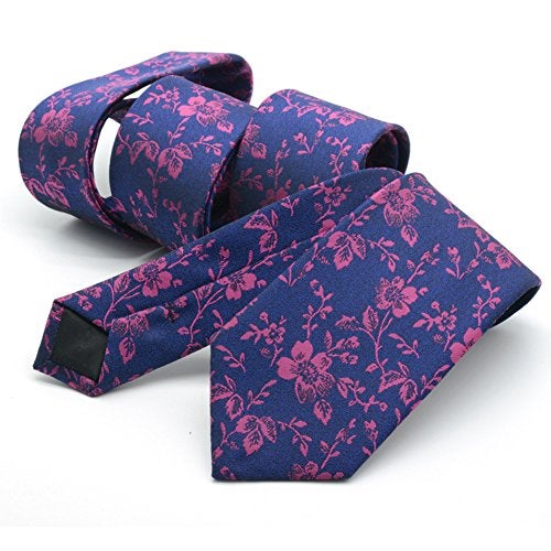 Ctskyte Men Handmade Silk Tie Fashion Blue Rose Small Floral Wedding Party Dance Necktie - Image 3