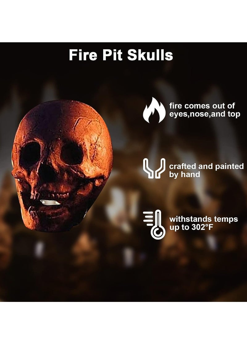 Generic - Ceramic Fire Pit Skulls, Reusable Square Skull Decorative Props for Fire Pit Party BBQ Fireplace Bonfire (3 Pieces) - Image 1