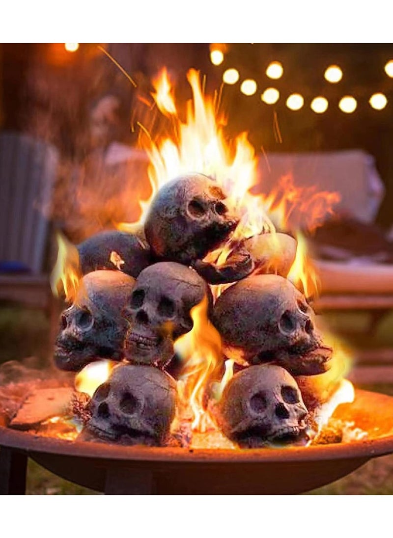 Generic - Ceramic Fire Pit Skulls, Reusable Square Skull Decorative Props for Fire Pit Party BBQ Fireplace Bonfire (3 Pieces) - Image 1