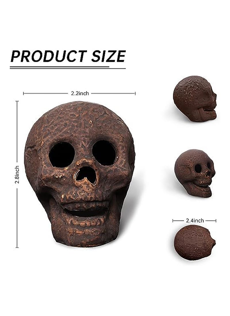 Generic - Ceramic Fire Pit Skulls, Reusable Square Skull Decorative Props for Fire Pit Party BBQ Fireplace Bonfire (3 Pieces) - Image 1